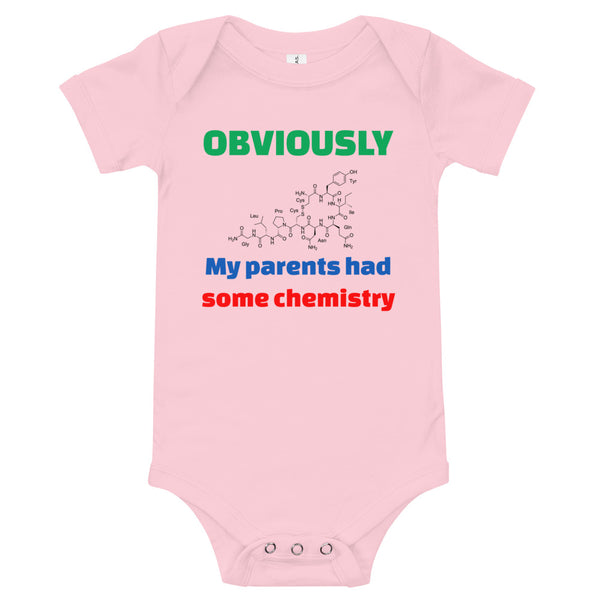 Obviously my parents had some chemistry - Baby Short Sleeve Onesie