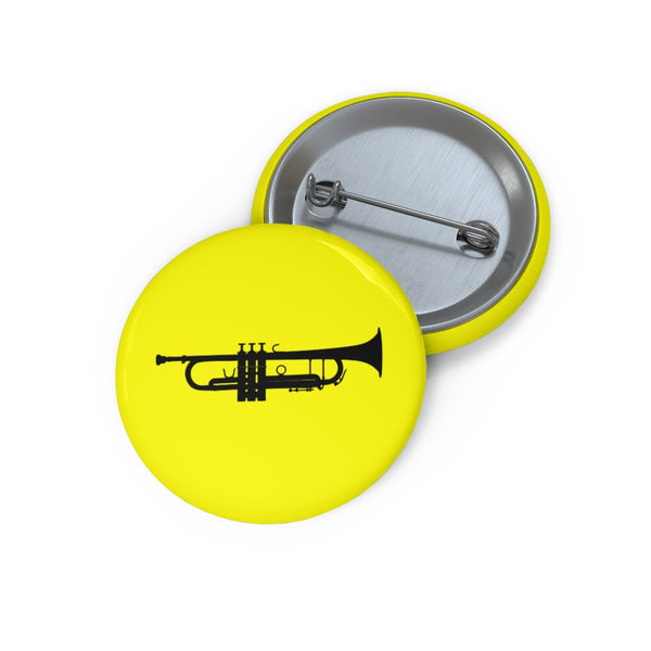 Trumpet Silhouette - Yellow Pin Buttons