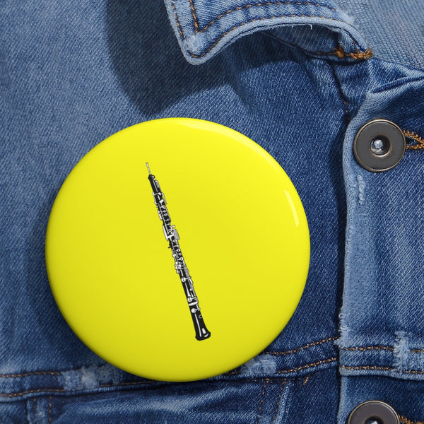 Oboe Silhouette - Yellow Pin Buttons