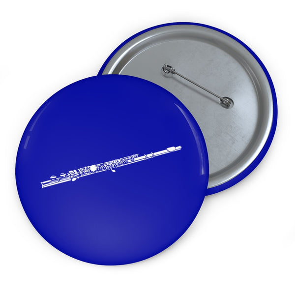 Flute Silhouette - Blue Pin Buttons