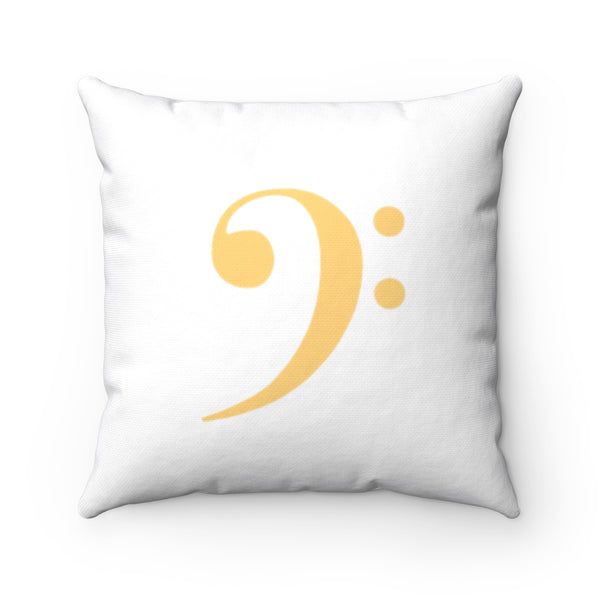 Bass Clef Square Pillow - Muted Amber Silhouette