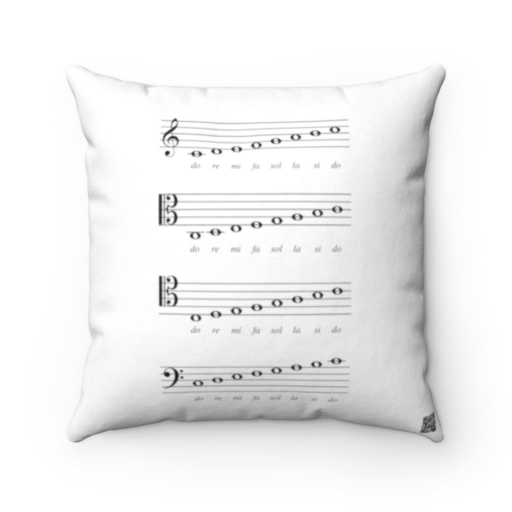 Solfeggio C Major Scale in 4 Clefs Pillow