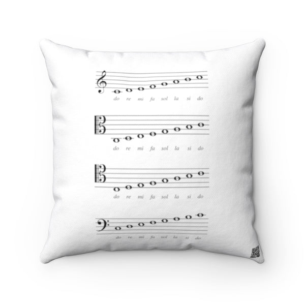 Solfeggio C Major Scale in 4 Clefs Pillow