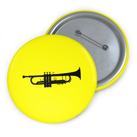 Trumpet Silhouette - Yellow Pin Buttons