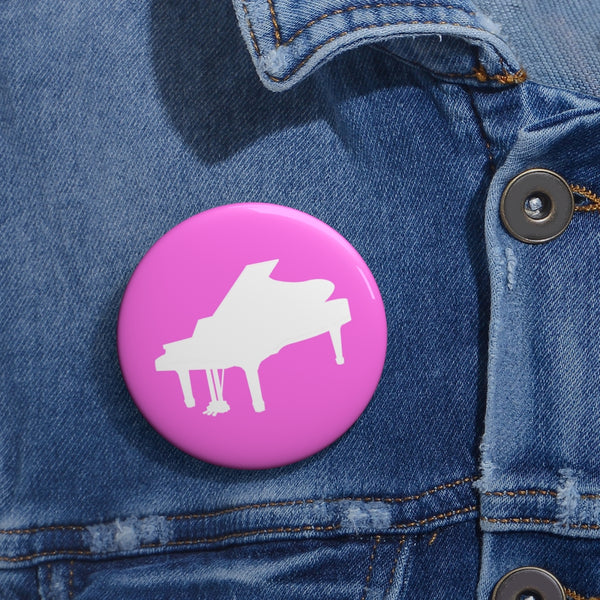 Piano Silhouette - Pink Pin Buttons