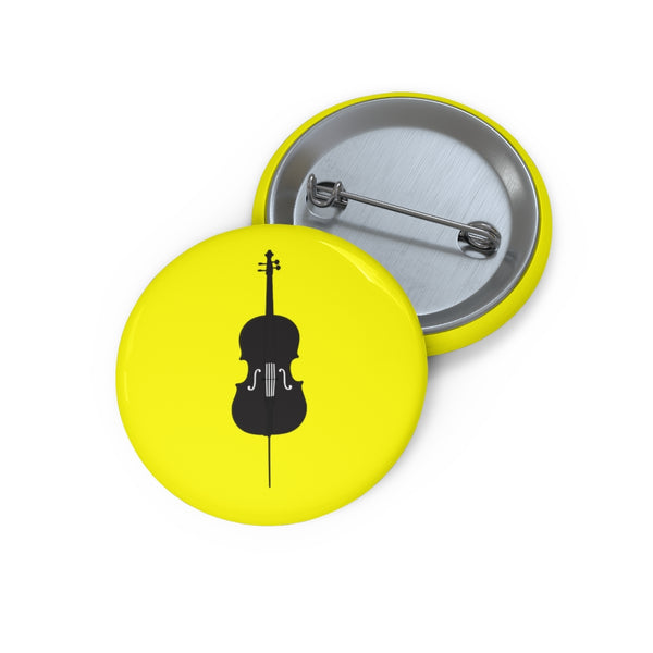 Cello Silhouette - Yellow Pin Buttons