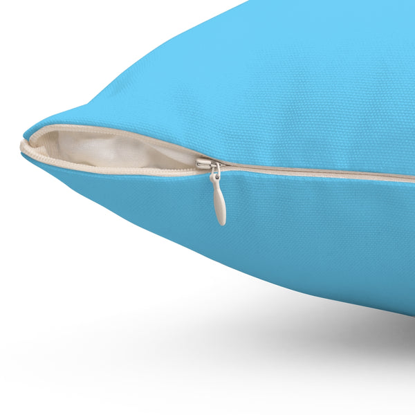 Aqua Bass Clef Square Pillow - Silhouette