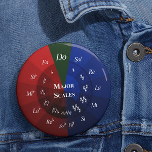 Circle of Fifths - Major Scales - Solfeggio - 3" Pin Button