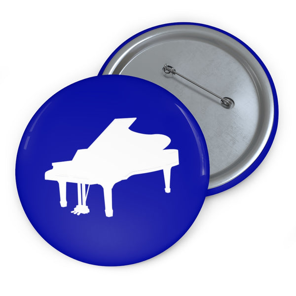 Piano Silhouette - Blue Pin Buttons