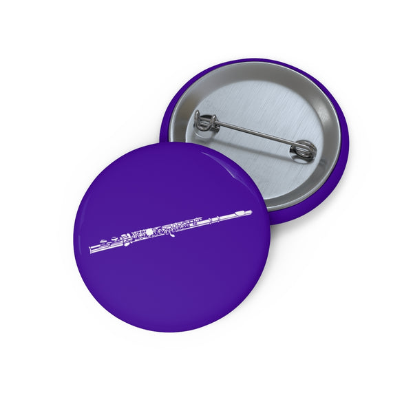 Flute Silhouette - Purple Pin Buttons