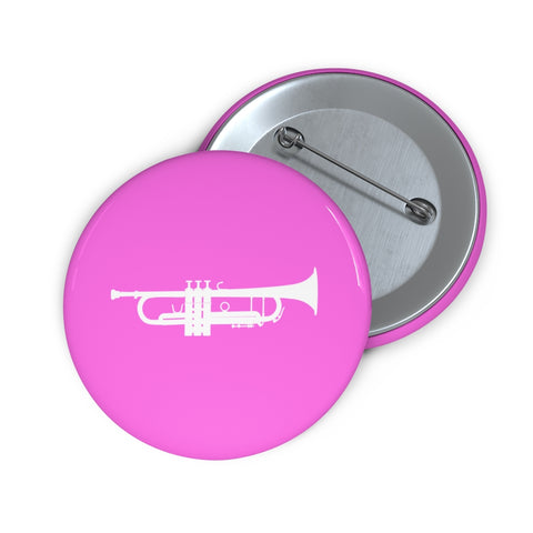 Trumpet Silhouette - Pink Pin Buttons