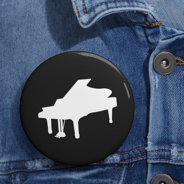 Piano Silhouette - Black Pin Buttons