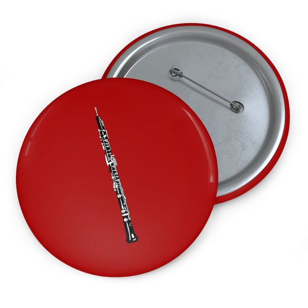 Oboe Silhouette - Red Pin Buttons