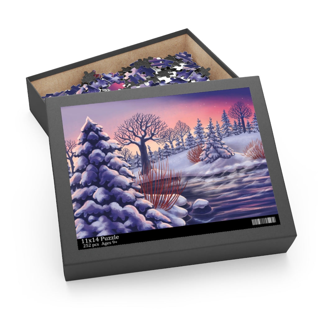 Seasonal Songs for Southern Ontario - A Winter's Day - 252-Piece Puzzle + Booklet + Greeting Card Set Bundle