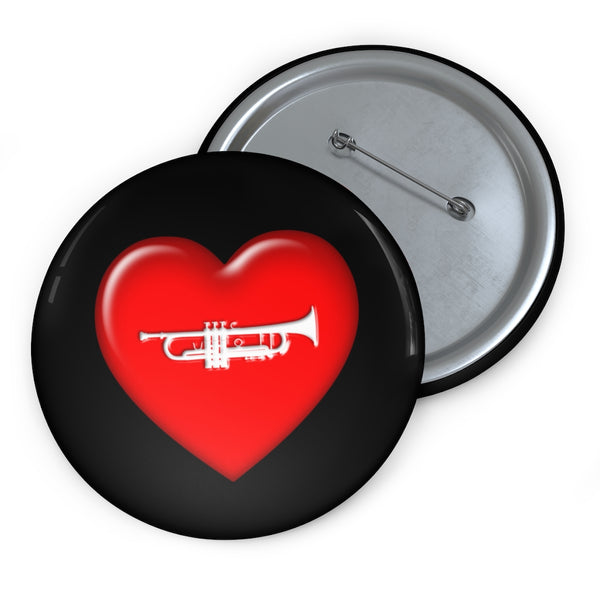 Trumpet + Heart - Pin Buttons