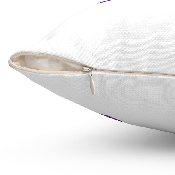 Treble Clef Square Pillow - Diagonal Purple Silhouette