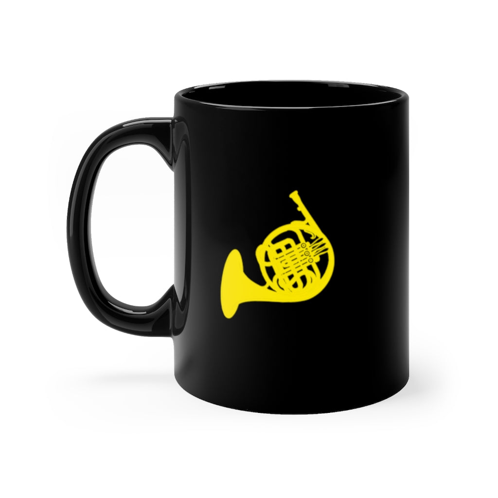 French Horn Silhouette - Black 11oz mug