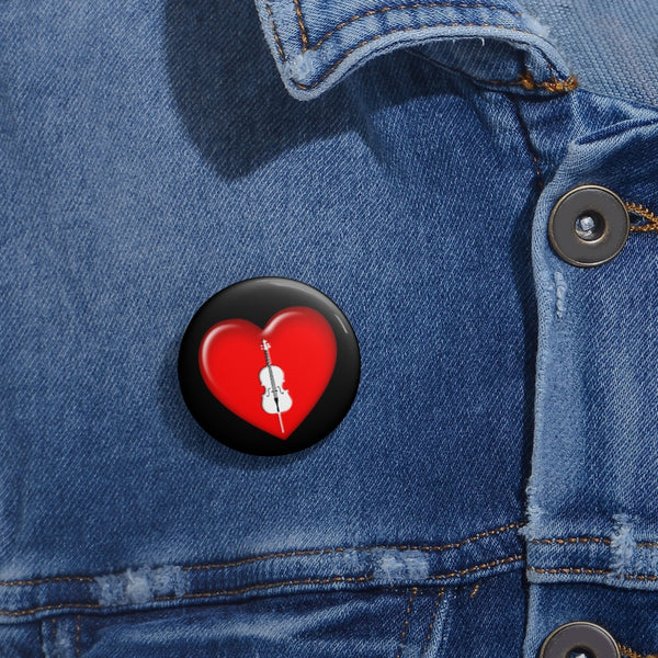Cello + Heart - Pin Buttons