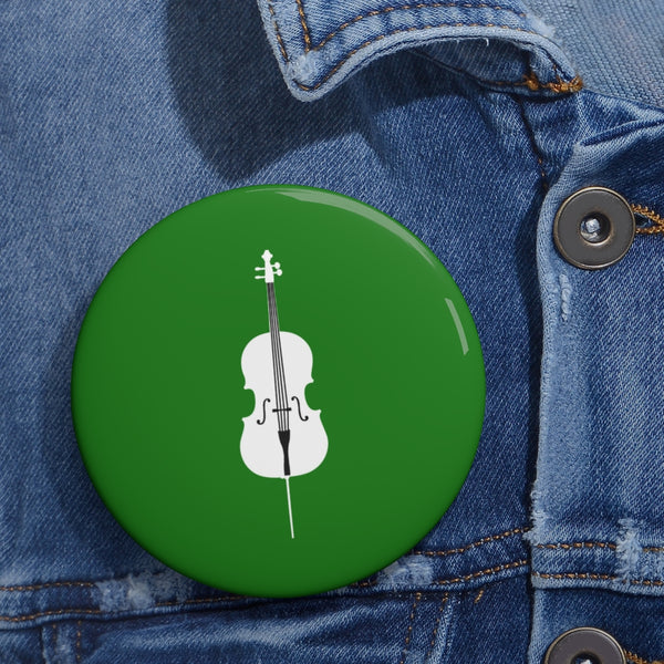 Cello Silhouette - Green Pin Buttons