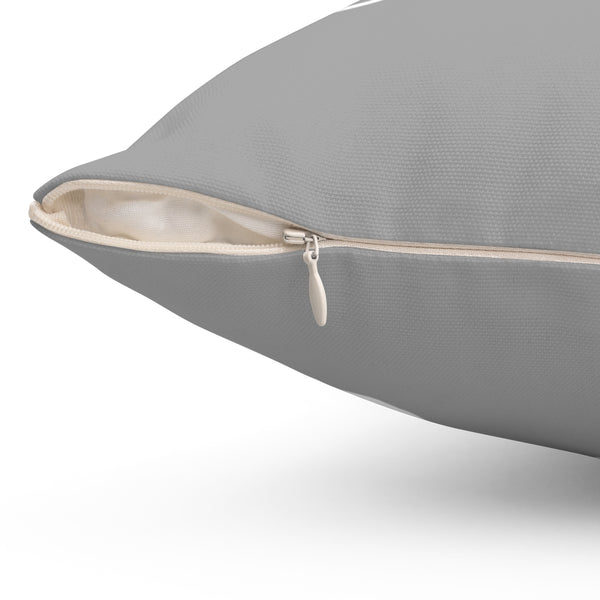 Grey Treble Clef Square Pillow - Diagonal White Silhouette