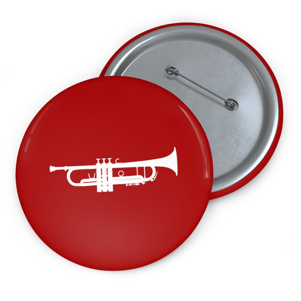 Trumpet Silhouette - Red Pin Buttons