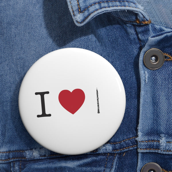 I Love Oboe - Pin Buttons