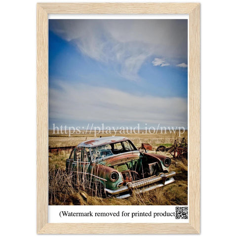 Vintage Auto Scrap - Northwest Passage 2021 Series - 8"x12" Premium Matte Paper Wooden Framed Poster