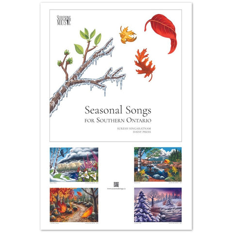 Seasonal Songs for Southern Ontario - 24" x 36" Premium Matte Paper Poster + Booklet + Greeting Card Set Bundle