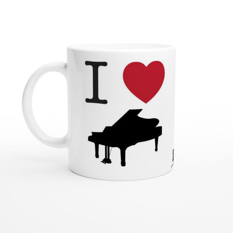 I Love Piano - 11oz Ceramic Mug