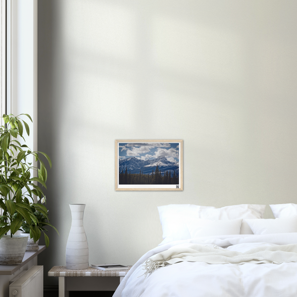 Two Rocky Mountain Peaks - Northwest Passage 2021 Series - 16"x12" Premium Matte Paper Wooden Framed Poster