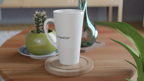 Handle HTML/XML Tag - White Latte 17oz Ceramic Mug