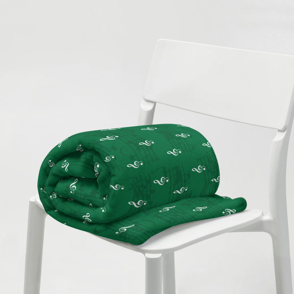 In a lot of treble - Green Throw Blanket