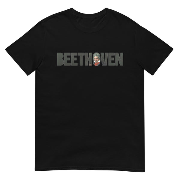 Beethoven - Large Text Cutout Portrait - Short-Sleeve T-Shirt
