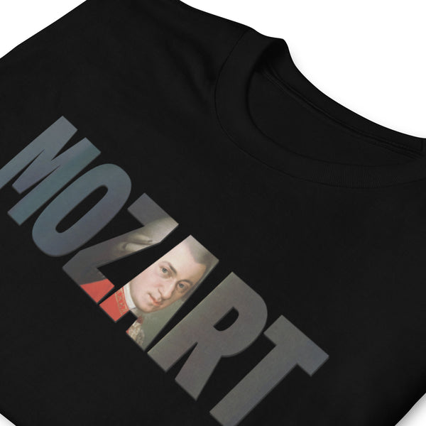 Mozart - Large Text Cutout Portrait - Short-Sleeve T-Shirt