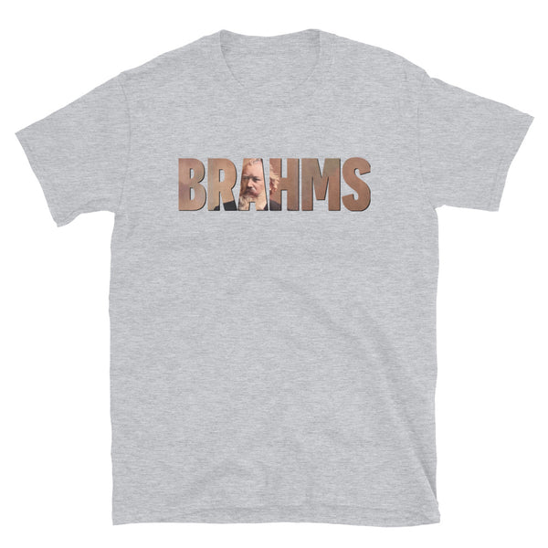 Brahms - Large Text Cutout Portrait - Short-Sleeve T-Shirt