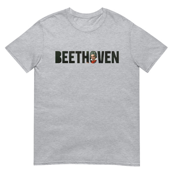 Beethoven - Large Text Cutout Portrait - Short-Sleeve T-Shirt