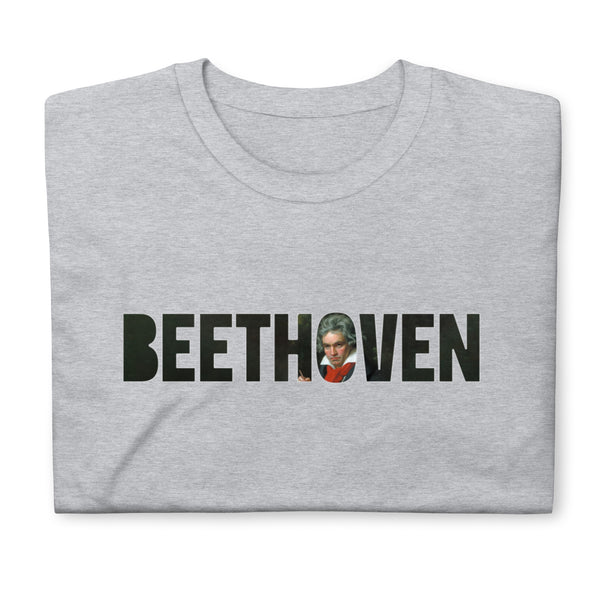 Beethoven - Large Text Cutout Portrait - Short-Sleeve T-Shirt