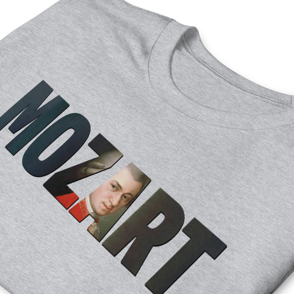 Mozart - Large Text Cutout Portrait - Short-Sleeve T-Shirt