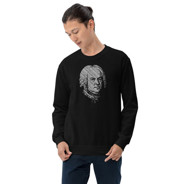 Johann Sebastian Bach - Tiny Text Portrait - Unisex Sweatshirt