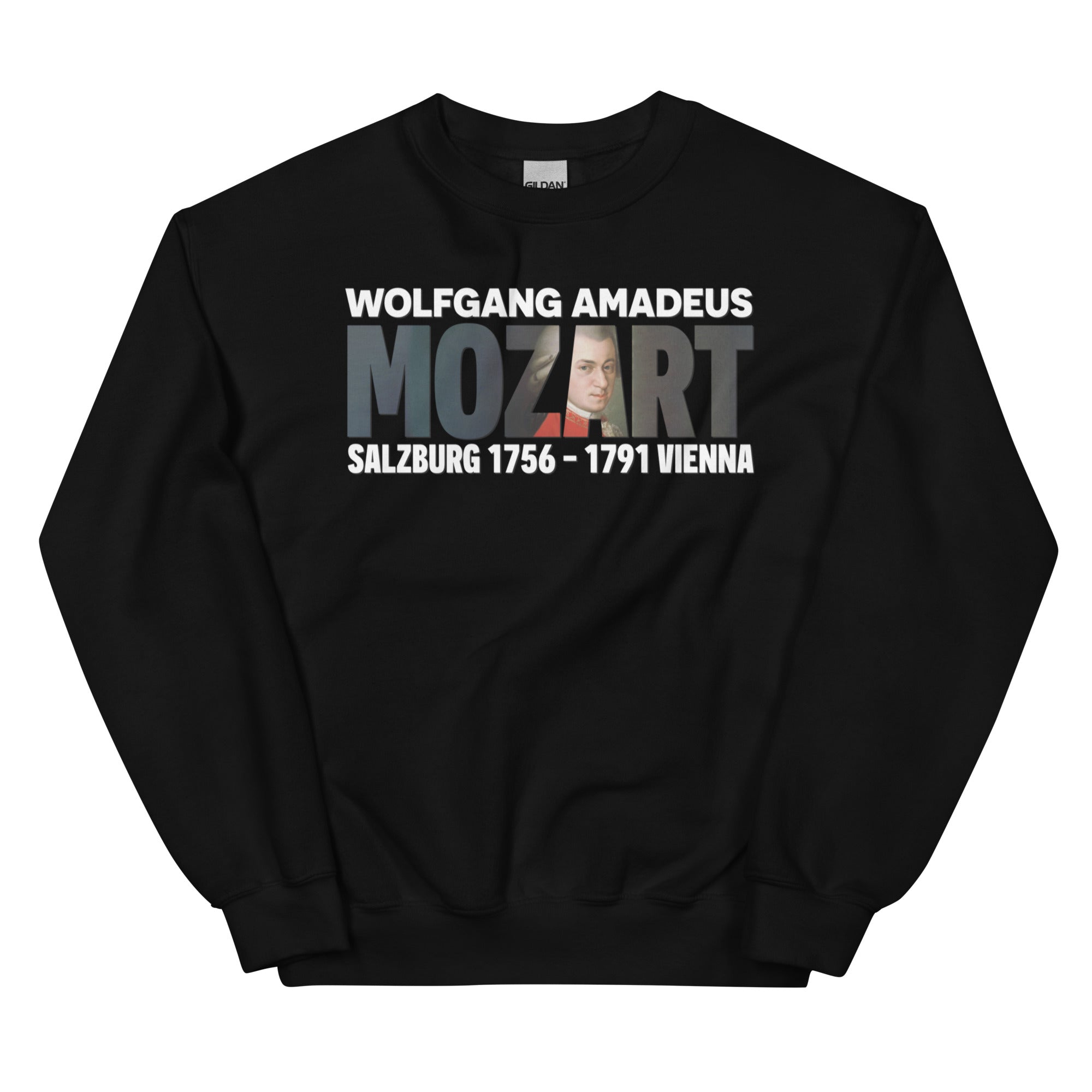 Mozart - Large Text Cutout Portrait - Sweatshirt