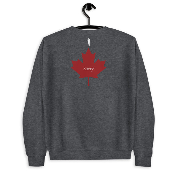 Canadian Provinces & Territories Flags + Sorry - Embroidered Front & Printed Back Sweatshirt