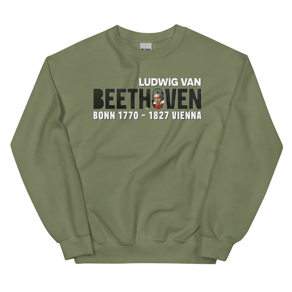 Beethoven - Large Text Cutout Portrait - Sweatshirt