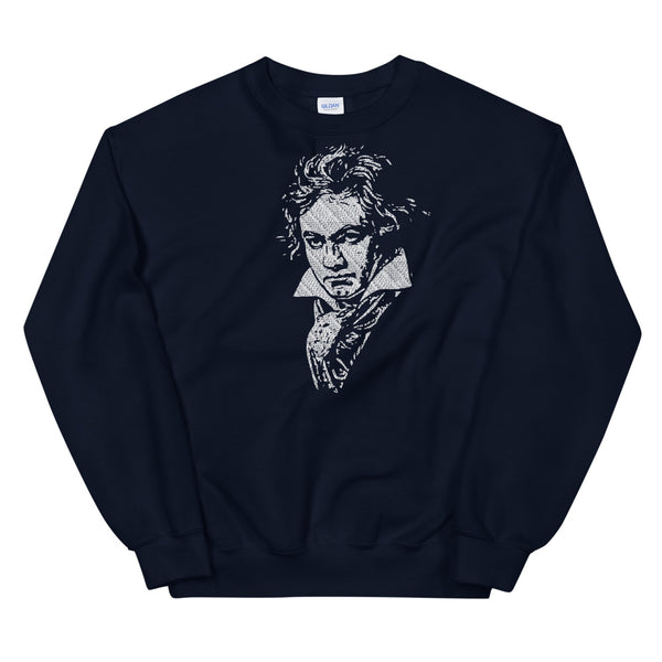 Ludwig van Beethoven - Tiny Text Portrait - Unisex Sweatshirt