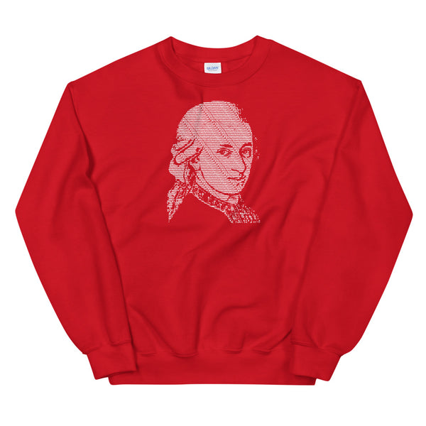 Wolfgang Amadeus Mozart - Tiny Text Portrait - Unisex Sweatshirt