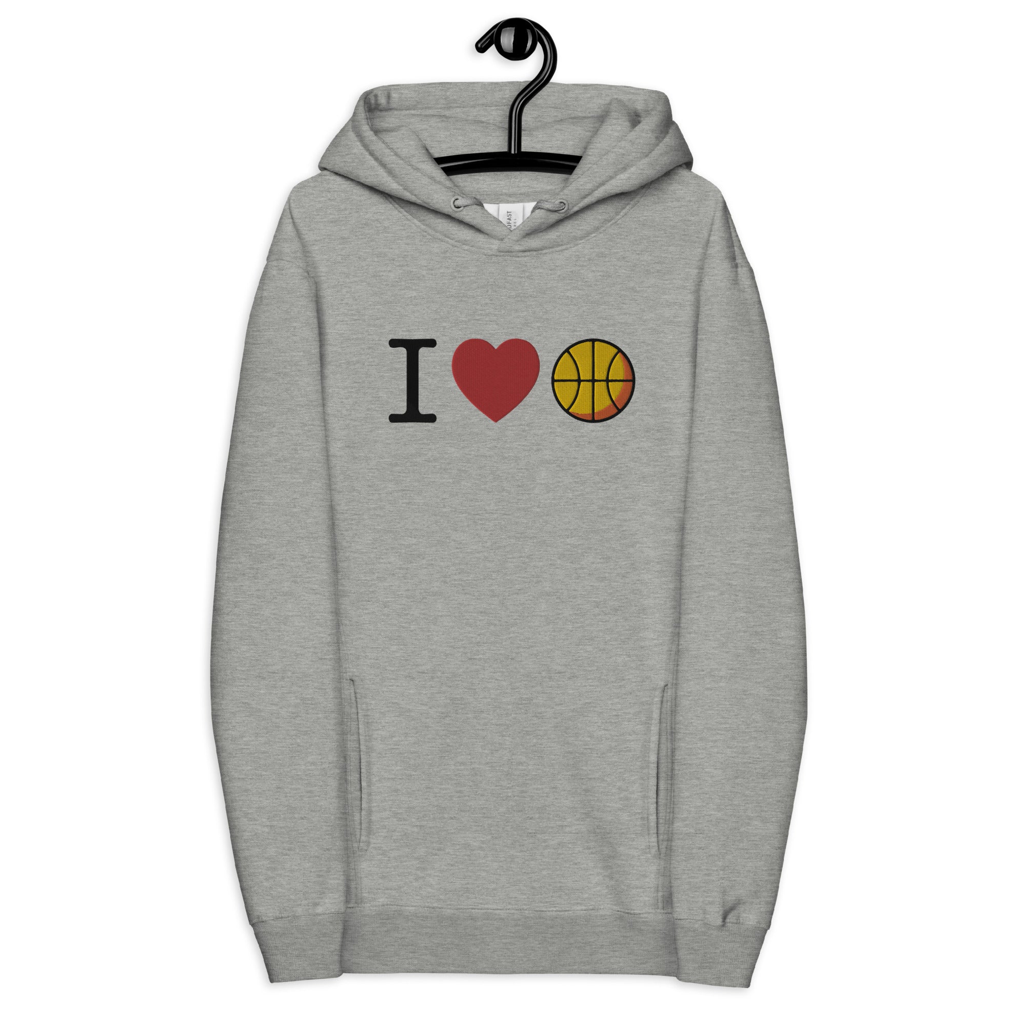 I Heart Basketball Embroidered Hoodie
