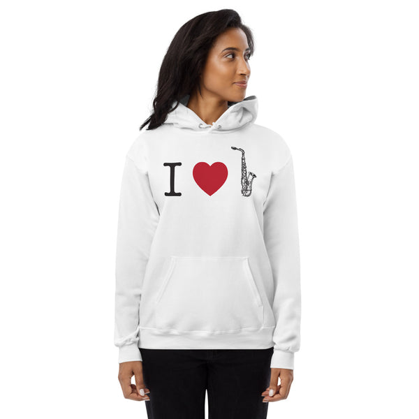 I Love Alto Saxophone - Fleece Hoodie