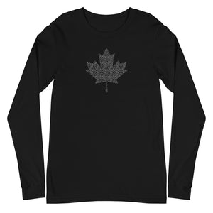 Maple Leaf - 'Sorry' Small Text Pattern - Unisex Long Sleeve T-Shirt