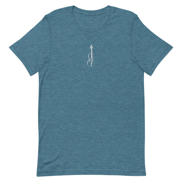 Violin Silhouette Embroidered Short-Sleeve Unisex T-Shirt