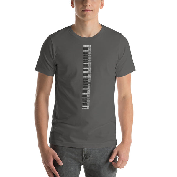 ICIH2P - Piano Keyboard Tiny Text Pattern Unisex Short Sleeve T-Shirt