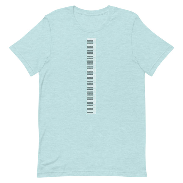 ICIH2P - Piano Keyboard Tiny Text Pattern Unisex Short Sleeve T-Shirt